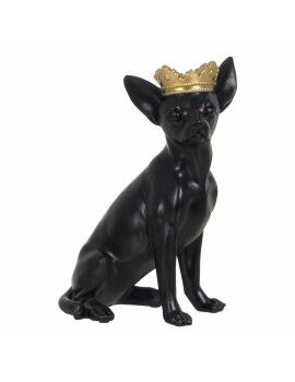 Figura Decorativa Negro Dorado Perro 17 x 11,7 x 25,5 cm