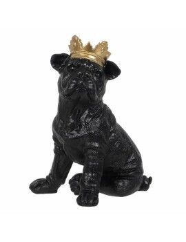 Figura Decorativa Negro Dorado Perro 15,5 x 18,4 x 25,5 cm