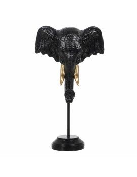 Figura Decorativa Negro Dorado Elefante 20,5 x 14,3 x 35,5 cm