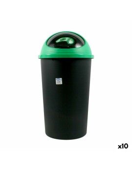 Balde de Lixo Tontarelli Big hoop Preto Verde 50 L 39 x 39 x 72 cm (10 Unidades)