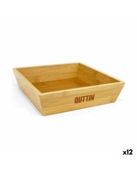 Tigela Quttin Castanho Bambu 20 x 20 x 5 cm (12 Unidades)