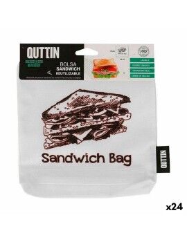 Bolsa Reutilizable para Alimentos Quttin Sándwich 18 x 18 x 2 cm (24 Unidades)