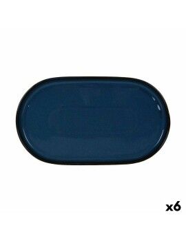 bandeja de aperitivos La Mediterránea Chester Azul Oval 36 x 20,5 x 3 cm (6 Unidades)