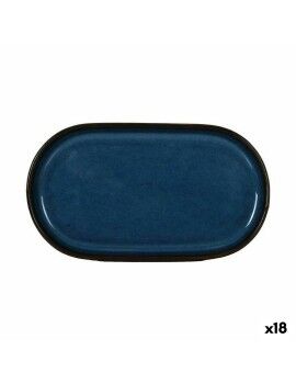 Bandeja de Aperitivos La Mediterránea Chester Azul Ovalado 20 x 11 x 1,5 cm (18 Unidades)