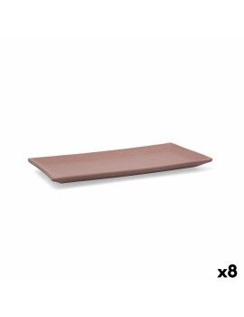 bandeja de aperitivos Quid Mineral Gres Terracota Cerâmica 15 x 30 cm (8 Unidades)