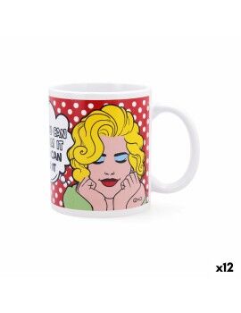 Taza Quid Pin Up Cómics Multicolor Cerámica 330 ml (12 Unidades)