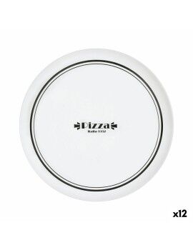 Prato para Pizza Luminarc Firend's Time Bistro Branco Preto Vidro Ø 32 cm (12 Unidades)