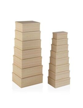 Set de Cajas Organizadoras Apilables Versa Madera Cartón 15 Piezas 35 x 16,5 x 43 cm