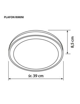 Lámpara de Techo Activejet AJE-RIMINI Blanco Negro 12 W