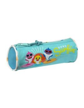 Bolsa Escolar Baby Shark Surfing Azul Branco 20 x 7 x 7 cm