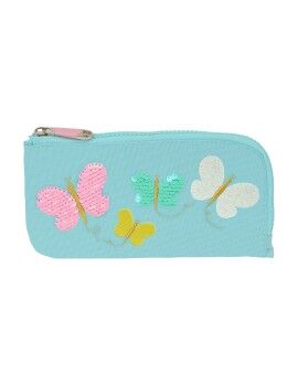 Bolsa Escolar Moos Butterflies Azul Claro 23 x 11 x 1 cm