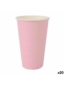 Conjunto de Copos Algon Descartáveis Cartão Cor de Rosa 10 Peças 330 ml (20 Unidades)