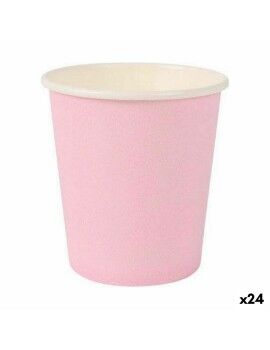 Set de Vasos Algon Desechables Cartón Rosa 20 Piezas 120 ml (24 Unidades)