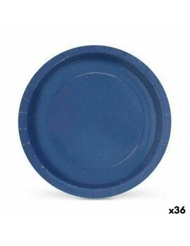 Set de Platos Algon Desechables Cartón Azul 10 Piezas 23 x 23 x 1,5 cm (36 Unidades)