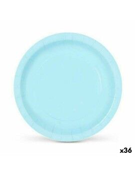 Set de Platos Algon Desechables Cartón Azul 10 Piezas 20 cm (36 Unidades)