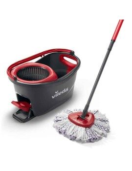 Mop with Bucket Vileda 167751 Preto Vermelho Microfibra Plástico