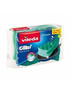 Esfregão Vileda Glitzi Pur Active Verde Poliuretano 60 x 4 x 90 cm (2 Unidades)