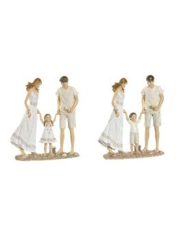 Figura Decorativa Home ESPRIT Blanco Beige Mediterráneo 20,5 x 6,5 x 24,5 cm (2 Unidades)