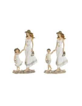 Figura Decorativa Home ESPRIT Blanco Beige 14,5 x 8 x 24,5 cm (2 Unidades)