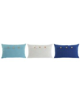 Cojín Home ESPRIT Azul Blanco Azul cielo Mediterráneo 50 x 15 x 30 cm (3 Unidades)