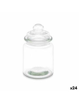 Frasco Transparente Vidro 250 ml 8 x 13 x 8 cm (24 Unidades) Com tampa