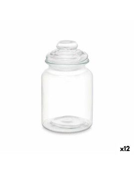 Frasco Transparente Vidro 900 ml (12 Unidades) Com tampa