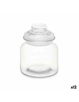 Frasco Transparente Vidro 600 ml (12 Unidades) Com tampa