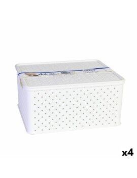 Caixa de Armazenagem com Tampa Tontarelli Arianna 33 x 29 x 16 cm (4 Unidades) Branco 13 L