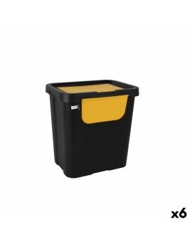 Cubo de Basura para Reciclaje Tontarelli Moda double Amarillo (6 Unidades) 24 L