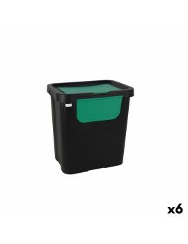 Cubo de Basura para Reciclaje Tontarelli Moda double Verde (6 Unidades) 24 L