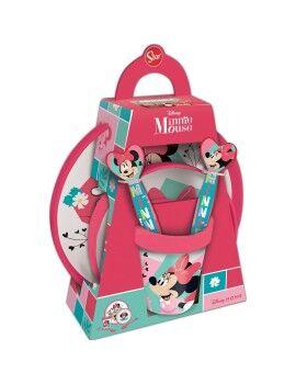 Conjunto de Louça Infantil Minnie Mouse CZ11307 Cor de Rosa 5 Peças