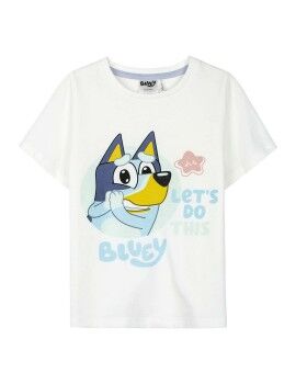 Camiseta de Manga Corta Infantil Bluey Blanco