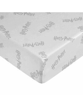 Sábana Bajera Harry Potter Blanco Gris Cama de 160