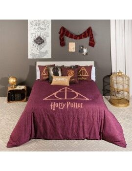 Funda Nórdica Harry Potter Deathly Hallows Multicolor 175 Hilos 220 x 220 cm Cama de 135/140