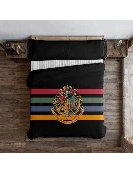 Capa nórdica Harry Potter Hogwarts Preto Multicolor 175 Fios 140 x 200 cm Solteiro