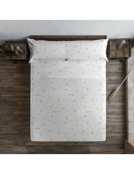 Juego de Sábanas Harry Potter Stars Gold Blanco Multicolor Cama de 180