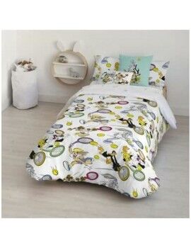 Capa nórdica Looney Tunes Looney Tenis Multicolor 175 Fios 140 x 200 cm