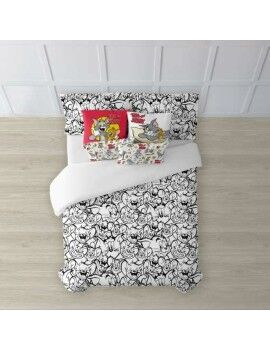 Capa nórdica Tom & Jerry B&W Branco black 175 Fios 180 x 220 cm