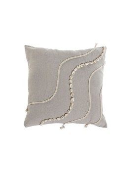 Almofada Home ESPRIT Branco Bege Boho 45 x 45 cm