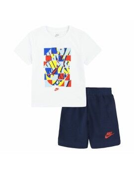 Conjunto Deportivo para Niños Nike Nsw Add Ft Short  Azul Blanco Multicolor 2 Piezas