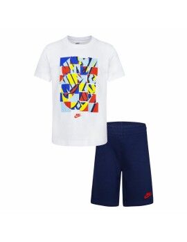 Conjunto Deportivo para Niños Nike Nsw Add Ft Short  Azul Blanco Multicolor 2 Piezas