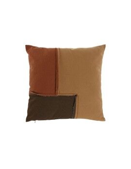 Almofada Home ESPRIT Castanho Mostarda Terracota Patchwork Boho 45 x 45 cm