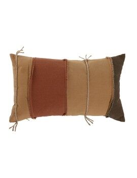 Almofada Home ESPRIT Castanho Mostarda Terracota Patchwork Boho 50 x 30 cm