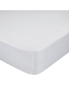 Lençol de baixo ajustável HappyFriday Basic Branco 105 x 200 x 32 cm