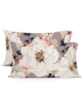 Capa de almofada HappyFriday White Peonies Multicolor 50 x 75 cm (2 Unidades)