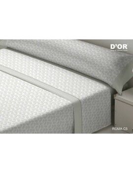 Conjunto de Lençóis D'Or ROMA Cinzento Casal Franela