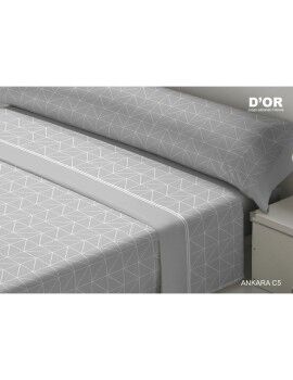 Juego de Sábanas D'Or ANKARA Gris Cama de 160 Franela