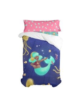 Conjunto de capa de edredom HappyFriday Mr Fox Happy mermaid Multicolor Solteiro 2 Peças