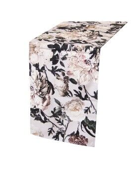 Caminho de Mesa Alexandra House Living Cinzento Têxtil 33 x 180 cm Algodão Floral