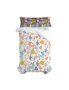 Conjunto de capa de edredom HappyFriday Moshi Moshi Woodland Multicolor Solteiro 2 Peças